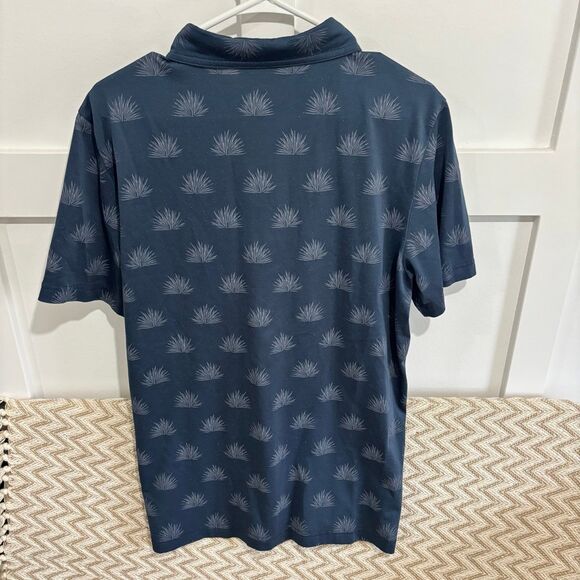 Travis Matthew The Eleffet Short Sleeve Polo Shirt Navy Palm Print - Picture 7 of 7